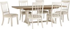 Benchcraft® Shaybrock 7-Piece Antique White/Brown Dining Table Set