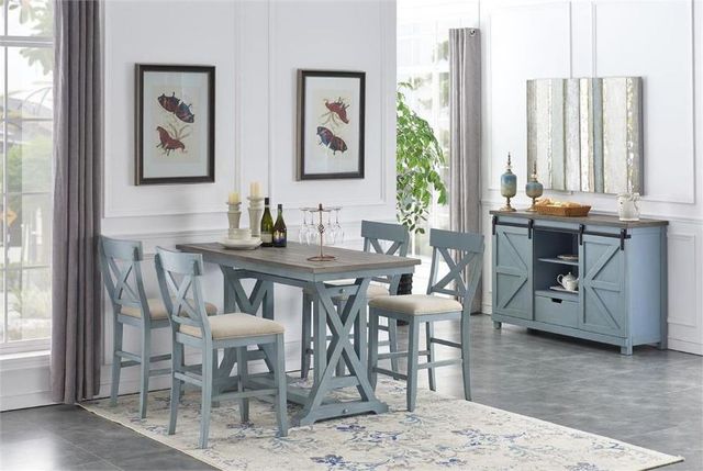 Coast2Coast Home™ Belsey 2-Piece Blue Counter Stool Set-1