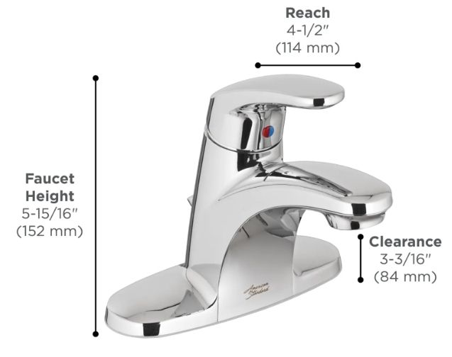 American Standard Colony® PRO Brushed Nickel 4" Centerset Single-Handle Bathroom Faucet Less Drain with Lever Handle-1