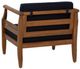 Linon Corolla Navy Acacia/Fabric Outdoor Club Chair-5