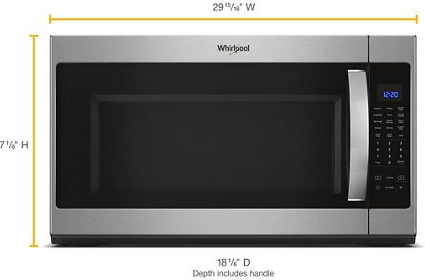 Whirlpool® 2.1 Cu. Ft. Fingerprint Resistant Stainless Steel Over The Range Microwave-1