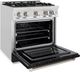 ZLINE Select 30" Satin Stainless Steel Convection Pro Style Gas Range with Black Matte Door-3