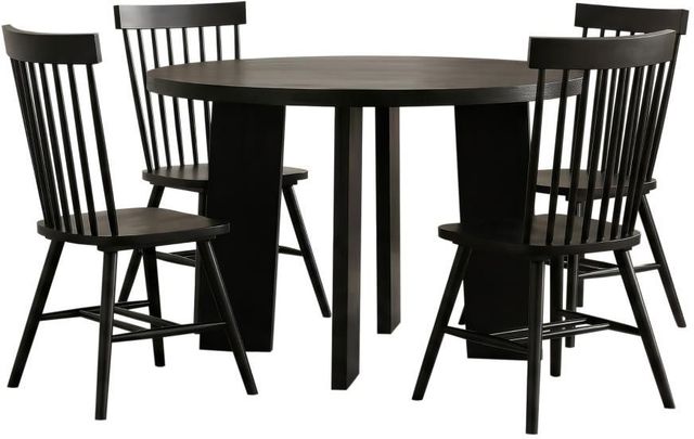 Coaster® Strouse 5-Piece Black Wood Dining Table Set-0