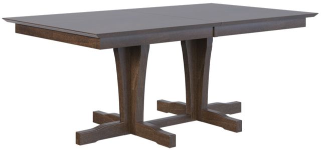Country View Woodworking Customizable Delta 48" Elm Top Dining Table with 2-Leaves and Brown Maple Base-0