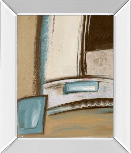 Classy Art Time Flies on Blue I by Patricia Pinto Mirror Framed Wall Art-0