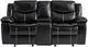Homelegance® Bastrop Black Double Manual Glider Reclining Loveseat-2
