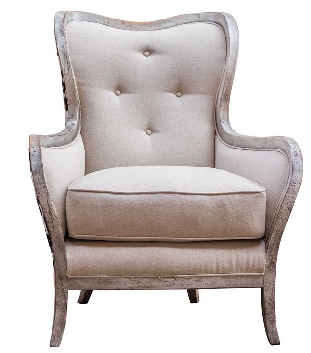 Uttermost® Chalina Millky White Arm Chair-3