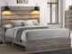 American Wholesale Furniture Cameron Gray Queen Panel Bed with Lights-0