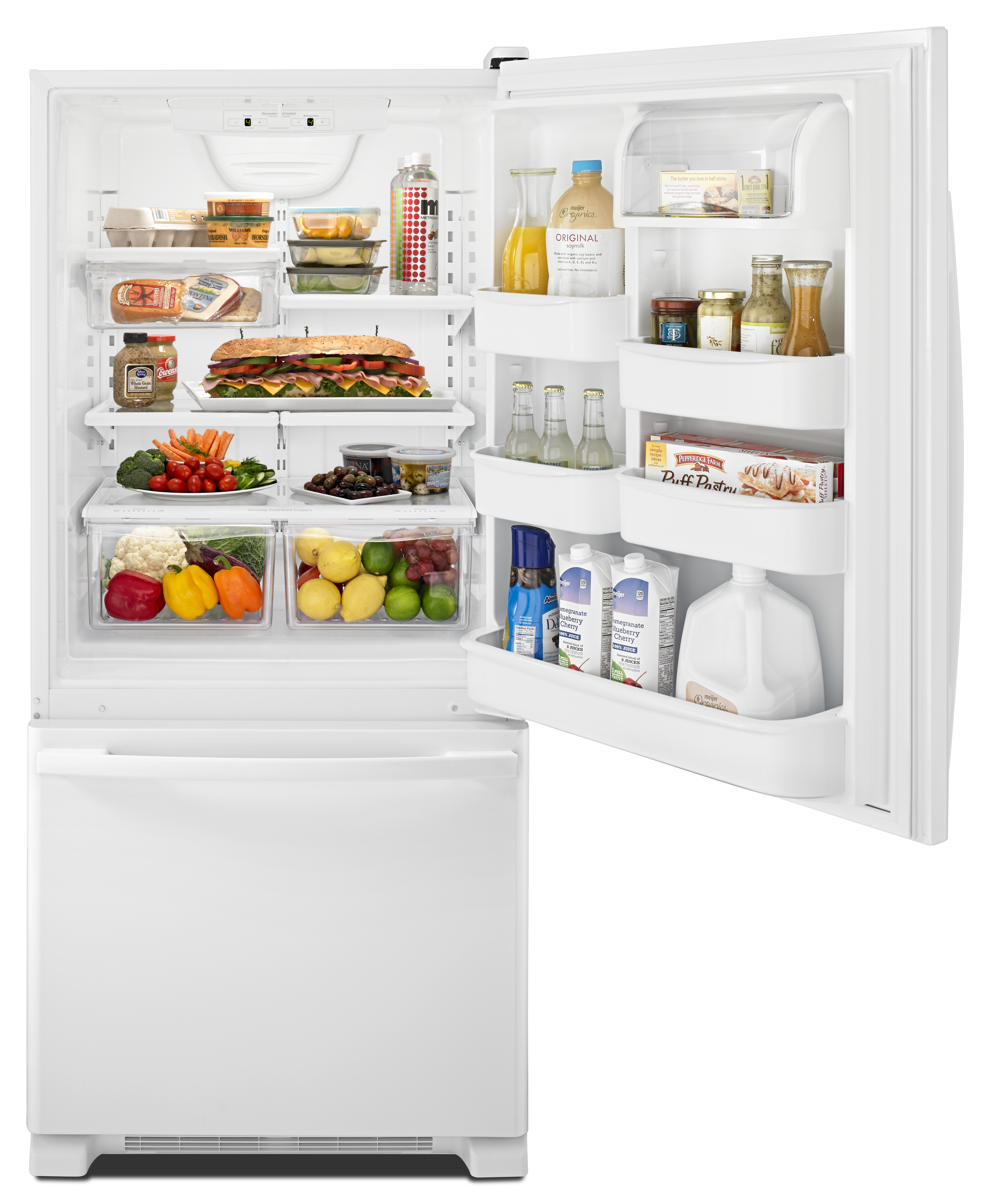 Amana 30 in. 18.7 Cu. Ft. White Bottom Freezer Refrigerator - Thumbnail 3