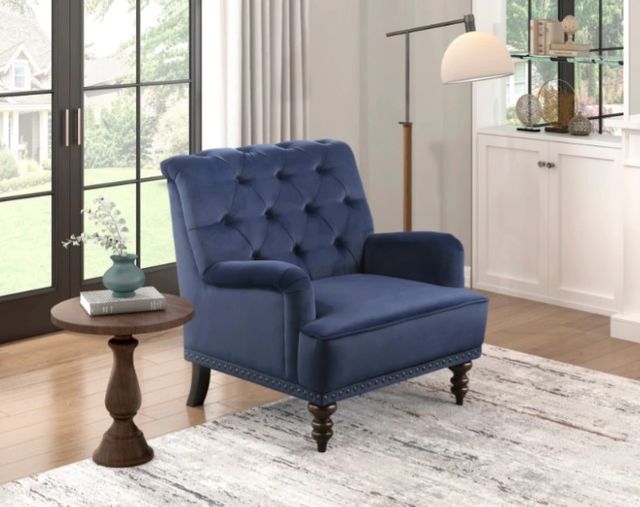Homelegance® Holland Park Dark Blue Accent Chair-1