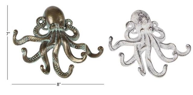 Deco Marche 2-Piece Bronze/White Octopus Wall Hook Set-3