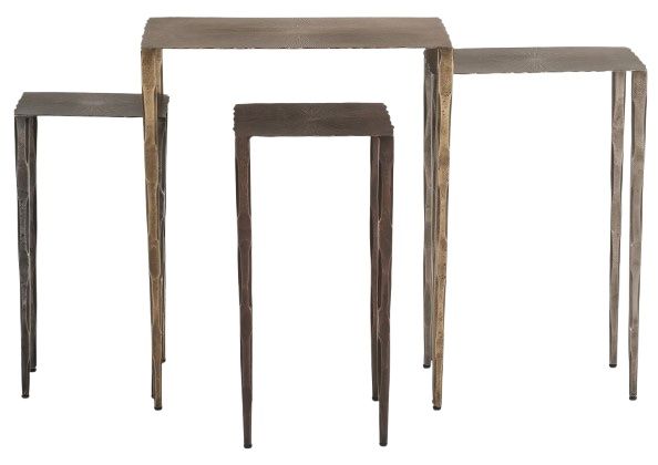 Home Trends & Design Reno Gray Septarian Acid Etched Nesting Side Tables-1