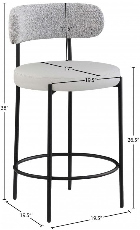 Meridian Furniture Beacon Taupe Leather Counter Stool-2