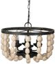 A & B Home White Small Beaded 4-Light Chandelier-0