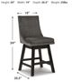 Signature Design by Ashley® Tallenger Dark Gray Upholstered Swivel Bar Stool -4