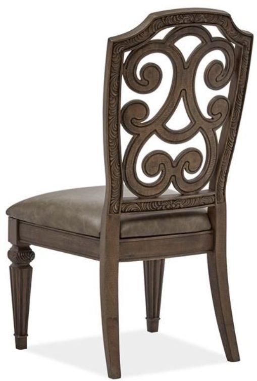 Magnussen Home® Durango Willadeene Brown Dining Side Chair with Upholstered Seat-3