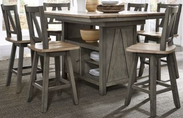 Liberty Furniture Lindsey Farm 7-Piece Two-Tone Gathering Table Set