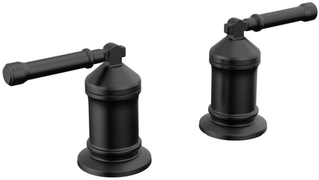 Delta Broderick® Matte Black 2-Handle Roman Tub Handle Kit-Lever-0