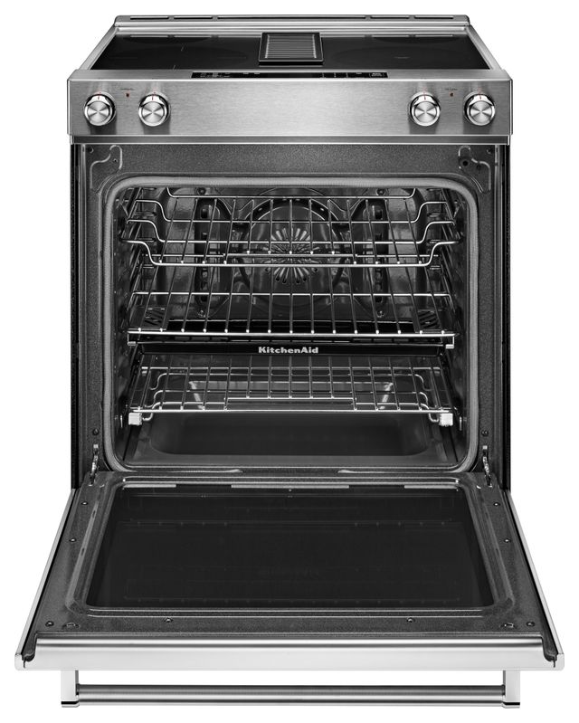 KitchenAid® 30" Stainless Steel Slide In Electric Downdraft Range-1