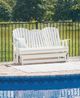 Signature Design by Ashley® Hyland Wave White Plastic Outdoor Glider Loveseat-4
