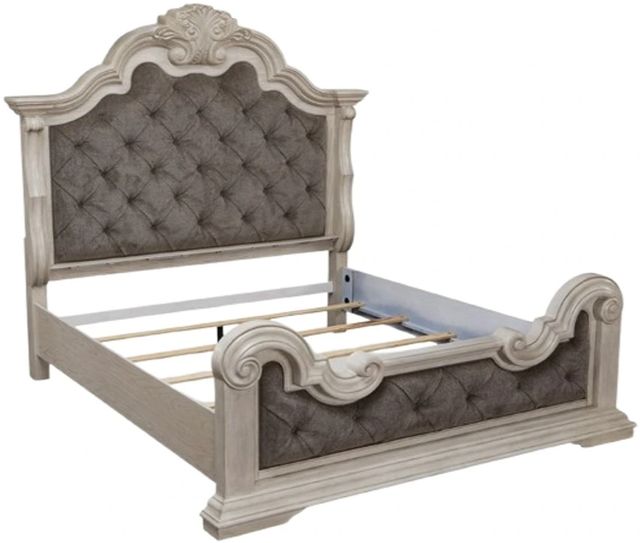 Signature Design by Ashley® Andonhall Antique White Queen Upholstered Panel Bed-1