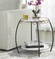 Uttermost® Chainlink White Side Table with Matte Black Frame-1