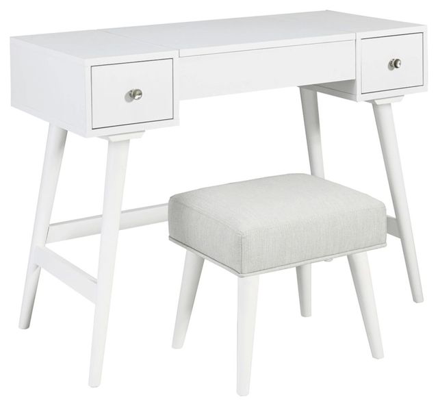 Signature Design by Ashley® Thadamere White Vanity with Stool