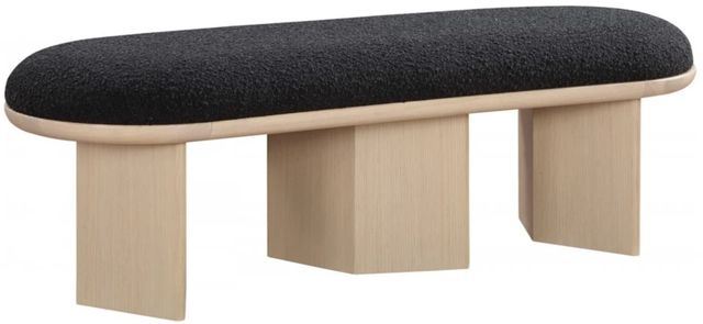 Meridian Furniture Wilshire Black/Natural Upholstered Bench-0