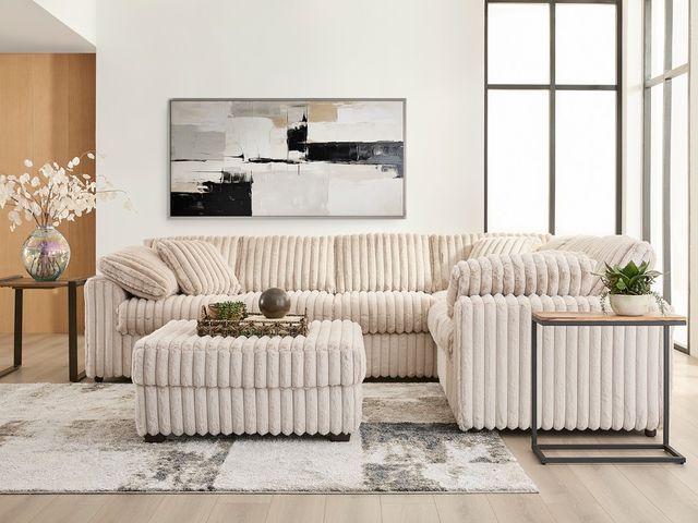Hughes Furniture® 24550 2-Piece Mondo Champagne Curved Sectional-1