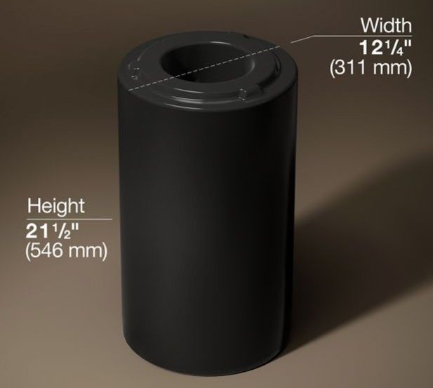 Kohler Veil™ Black 12.25" Pedestal Bathroom Sink-2