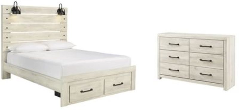 Signature Design by Ashley® Cambeck 2-Piece Whitewash Queen Panel Bed Set
