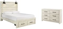 Signature Design by Ashley® Cambeck 2-Piece Whitewash Queen Panel Bed Set
