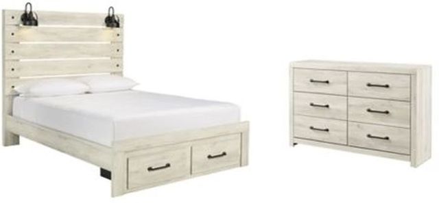 Signature Design by Ashley® Cambeck 2-Piece Whitewash Queen Panel Bed Set
