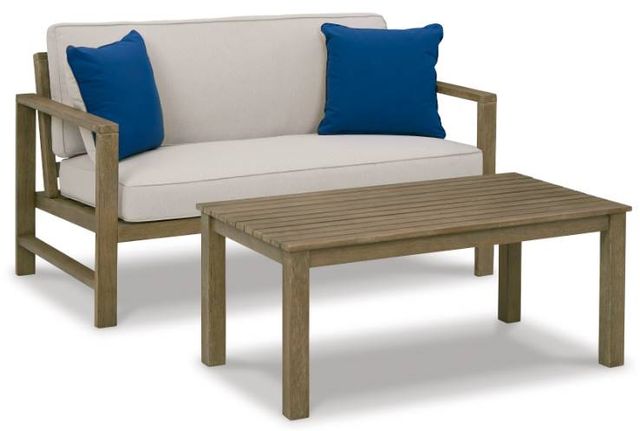 Signature Design by Ashley® Fynnegan 4-Piece Light Brown Outdoor Seating Set-1