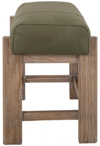 International Furniture Direct Balam Green/Stained White Accent Stool-2