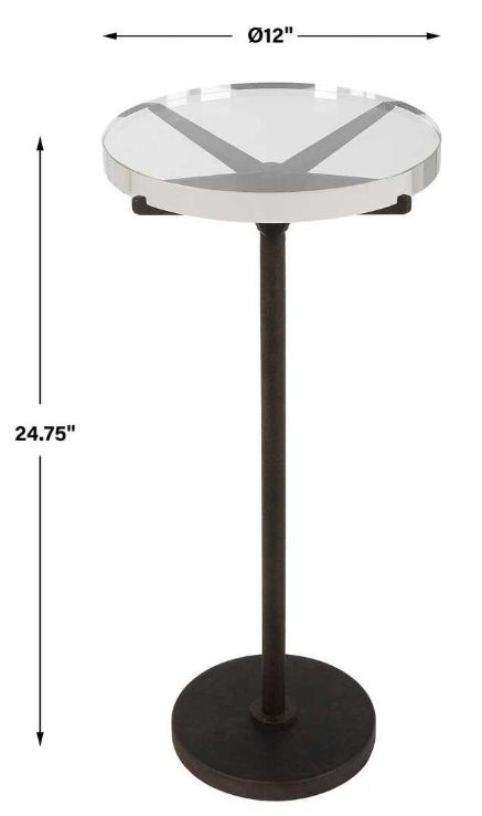 Uttermost® Forge Crystal Top Accent Table with Rustic Brown Base-2