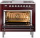 Ilve® Nostalgie II Series 36" Burgundy Pro Style Dual Fuel Range-2