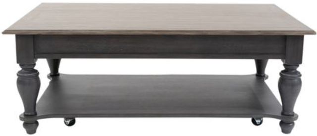 Liberty Furniture Ocean Isle Slate Cocktail Table with Weathered Pine Top-1