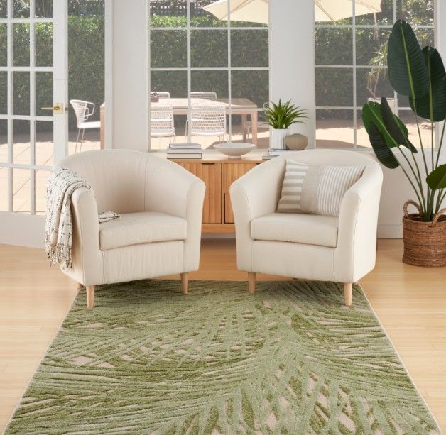 Nourison Home™ Aloha Ivory Green 5'x8' Style 4 Area Rug-1