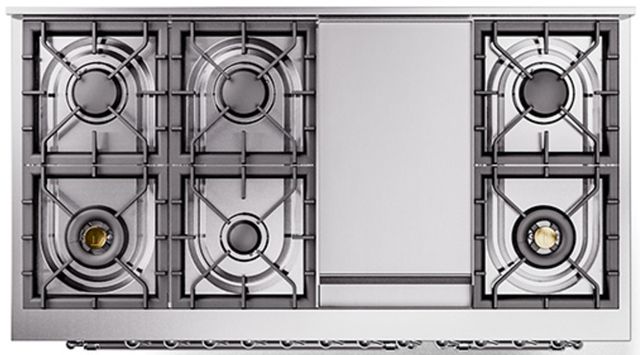 Ilve® Nostalgie II Series 48" Glossy Black Pro Style Dual Fuel Range-2