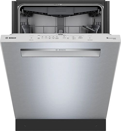 Bosch® 300 Series 24" Brushed Steel Anti-Fingerprint Top Control Built-In Dishwasher-2