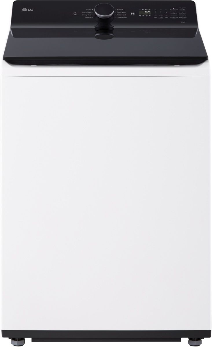 LG 5.3 Cu. Ft. Alpine White Agitator Top Load Washer with EasyUnload™ & AI Sensing