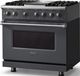 Viking® 5 Series 36" Cast Black Pro Style Dual Fuel (NG) Range with Polished Chrome Trim-3