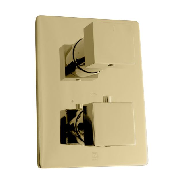 ZLINE Autograph Edition Polished Gold Crystal Bay Thermostatic Shower System with Body Jets-3