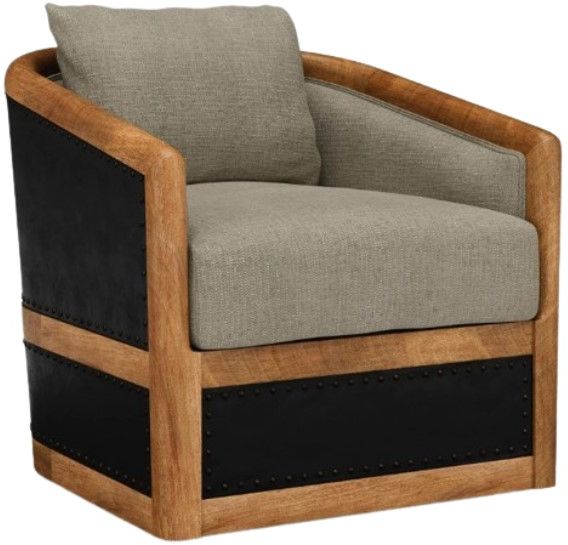 Bramble Customizable Aden Leather Swivel Chair-0