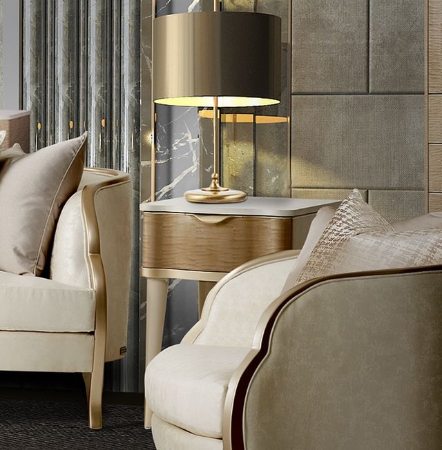 Michael Amini® Malibu Crest Blush End Table-1