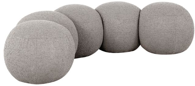 Meridian Furniture Apollo Taupe 75" Boucle Fabric Upholstered Bench-0