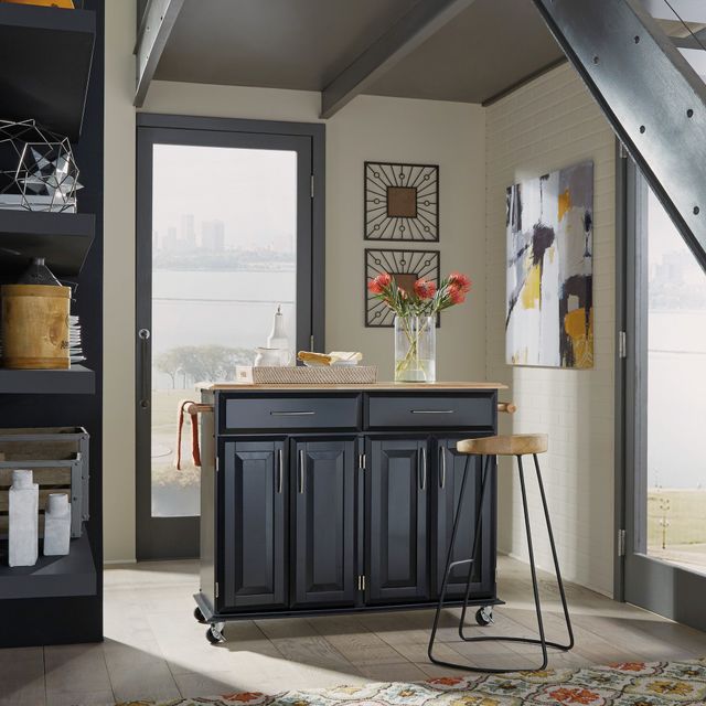 homestyles® Dolly Madison Black Kitchen Island-3