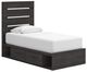 Signature Design by Ashley® Delmorta Dark Gray 4-Drawer Youth Twin Storage Panel Bed-0