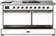Ilve® Majestic III 60'' White Pro Style Dual Fuel Liquid Propane Range with Solid Door and Burnished Trim-4